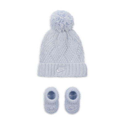 Nike Baby (0-9M) Cable Knit Hat and Booties Set