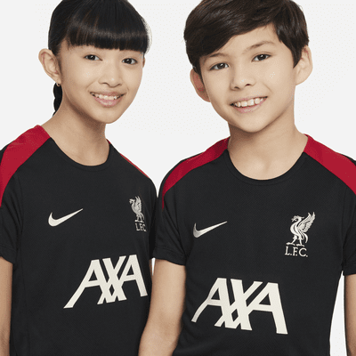 Liverpool FC Strike Nike Dri-FIT knit voetbaltop met korte mouwen voor kids