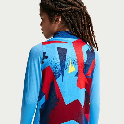 FC Barcelona Strike Fourth Nike Dri-FIT Pre-Match Fußball Drill Oberteil für ältere Kinder