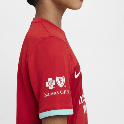 Jersey Nike Dri-FIT de la NWSL tipo réplica para niños talla grande Kansas City Current 2024 Stadium Primary