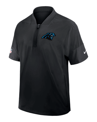 Мужская куртка Carolina Panthers Sideline Coach Nike NFL 1/2-Zip Short-Sleeve Hooded