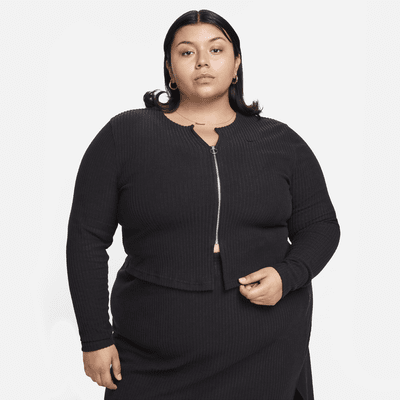 Nike Sportswear Chill Rib Women's Slim Full-Zip Cardigan (Plus Size)