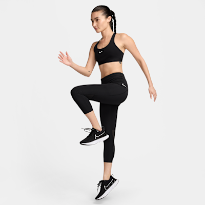 nike running power speed crop leggings in black