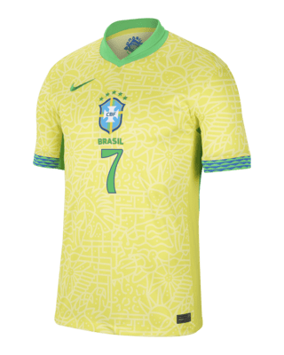 Мужские джерси Vini Jr. Brazil National Team 2024 Stadium Away Nike Dri-FIT Soccer Jersey