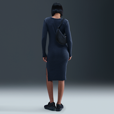 Vestido ajustado de manga larga de tejido Rib largo mini para mujer Nike Sportswear Chill Knit