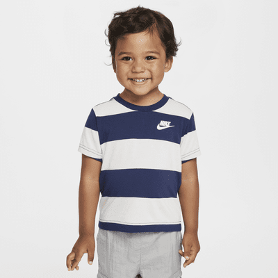 Playera de rugby a rayas para niño pequeño Nike