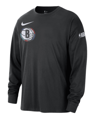 Мужская футболка Brooklyn Nets Courtside City Edition Nike NBA Max90 Long-Sleeve