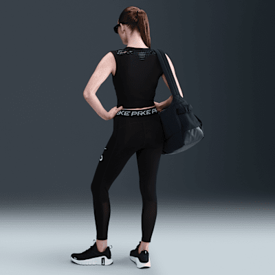 Nike Pro Women's Mid-Rise 7/8 Mesh-Panel Graphic Leggings