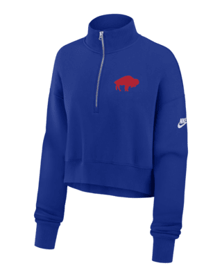 Женские  Buffalo Bills Rewind Phoenix Nike NFL Cropped 1/4-Zip Crew