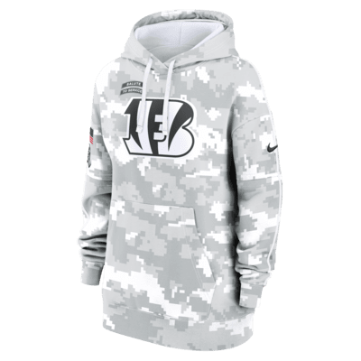 Cincinnati Bengals Salute to Service Primary Edge Club Women's Nike NFL Pullover Hoodie