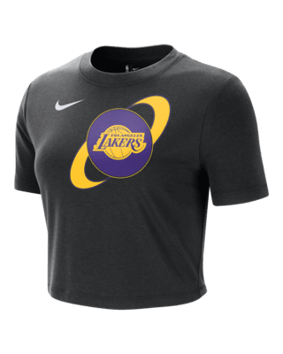 Женская футболка Los Angeles Lakers Courtside Nike NBA Cropped Slim