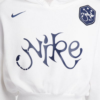Nike Sportswear 女款寬短版毛圈布套頭連帽上衣