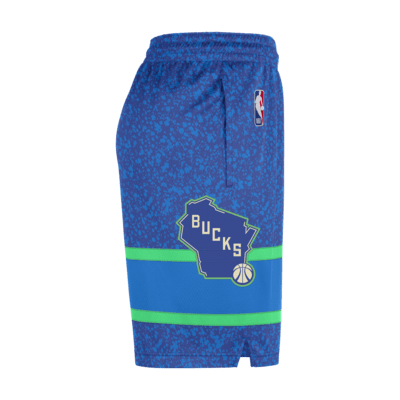 Milwaukee Bucks City Edition 2023/24 Nike Dri-FIT NBA Swingman Shorts för män