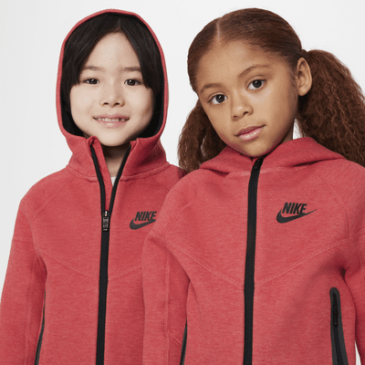 Conjunto de sudadera con gorro de dos piezas para niños talla pequeña Nike Sportswear Tech Fleece Full-Zip Set