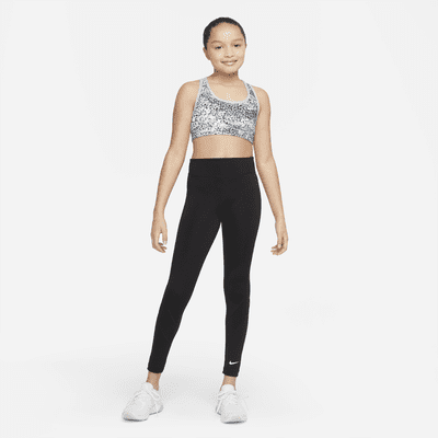 Nike Dri-FIT Swoosh Big Kids' (Girls') Printed Reversible Sports Bra