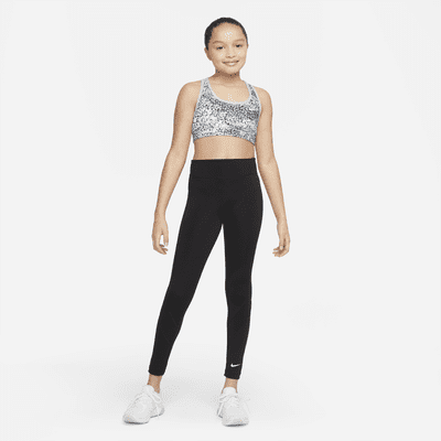 Nike Dri-FIT Swoosh Big Kids' (Girls') Printed Reversible Sports Bra ...