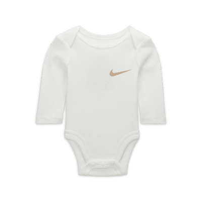 Bodys de manga larga paquete de 3 para bebé (0 a 9 meses) Nike Essentials