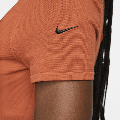 Body de manga corta ajustado con suéter para mujer Nike Sportswear Chill Knit