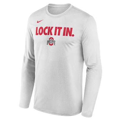 Ohio State 2026 On-Court Bench Men's Nike Dri-FIT College Long-Sleeve T-Shirt