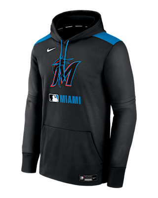 Мужское худи Miami Marlins Authentic Collection Nike Therma MLB Pullover Hoodie