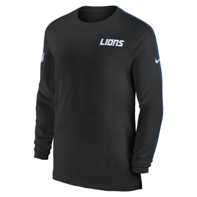 Detroit Lions Sideline Coach Men's Nike Dri-FIT NFL Long-Sleeve Top ...