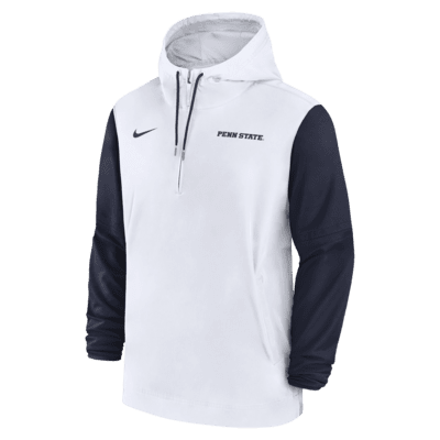 Penn State Nittany Lions Sideline Pre-Game Player Men's Nike College 1/2-Zip Hooded Jacket