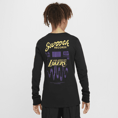 T-shirt z długim rękawem dla dużych dzieci (chłopców) Nike NBA Los Angeles Lakers Essential