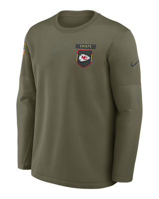 Мужские  Kansas City Chiefs Salute to Service Sideline Triumphant Win Coach Nike NFL Pullover Crew