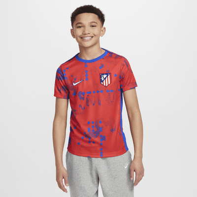 Atlético Madrid Academy Pro Older Kids' Nike Dri-FIT Football Short-Sleeve Pre-Match Top