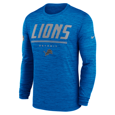 Detroit Lions Sideline Team Issue Velocity Men's Nike Dri-FIT NFL Long-Sleeve T-Shirt from Nike - $50