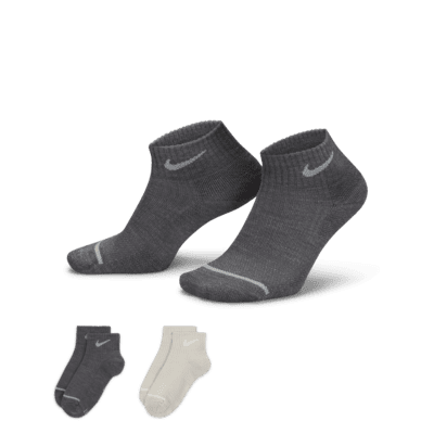 Nike Everyday Wool Cushioned Ankle Socks (2 Pairs)