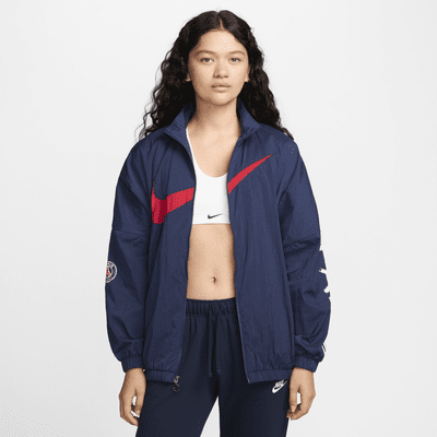 Chamarra de fútbol Nike de tejido Woven para mujer Paris Saint-Germain Essential