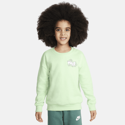 Conjunto de sudadera de cuello redondo de French Terry estampada para niños de preescolar Nike Sportswear Create Your Own Adventure