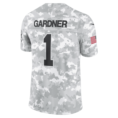 Jersey Nike Dri-FIT de la NFL Limited para hombre Sauce Gardner New York Jets Salute to Service