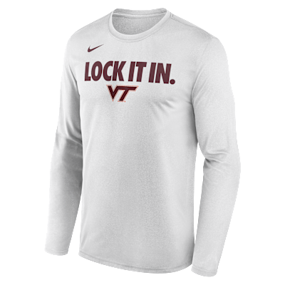 Virginia Tech 2026 On-Court Bench Men's Nike Dri-FIT College Long-Sleeve T-Shirt