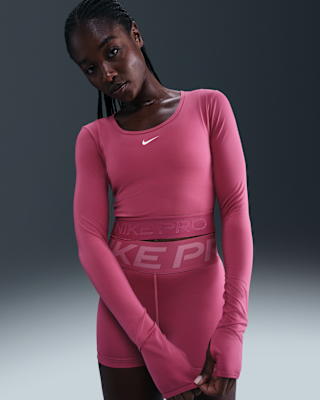 Женские  Nike Pro Dri-FIT Cropped Long-Sleeve Top