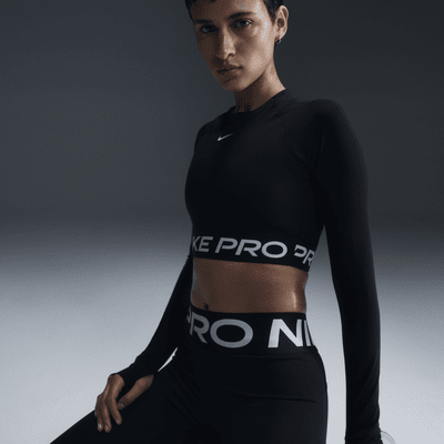 Nike Pro Parte de arriba corta de manga larga Dri-FIT - Mujer