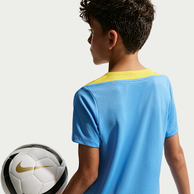 Ποδοσφαιρική κοντομάνικη μπλούζα Nike Dri-FIT εναλλακτικής εμφάνισης Μπαρτσελόνα Strike για μεγάλα παιδιά