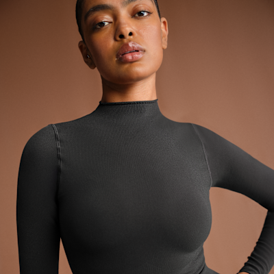 Top cropped de cuello alto para mujer NikeSKIMS Vintage Seamless