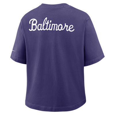 Baltimore Ravens Rewind Pocket Boxy Women's Nike NFL T-Shirt