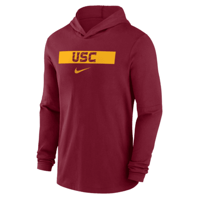 Playera de manga larga universitaria Nike Dri-FIT con gorro para hombre USC Trojans Sideline