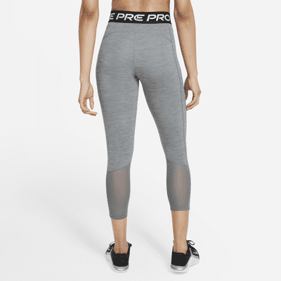 Nike Pro Women's Mid-Rise Crop Mesh Panel Leggings