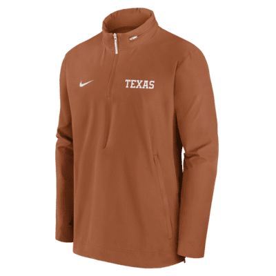 Chamarra universitaria Nike con gorro de medio cierre para hombre Texas Longhorns Sideline Coach