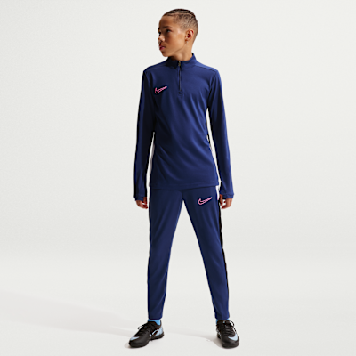 Nike Academy Dri-FIT langermet fotballtreningsoverdel med glidelås i halsen til store barn