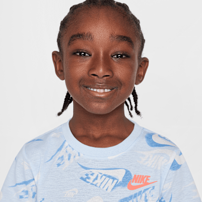 Nike Sportswear Little Kids' On the Move Printed Tee and French Terry Shorts Set