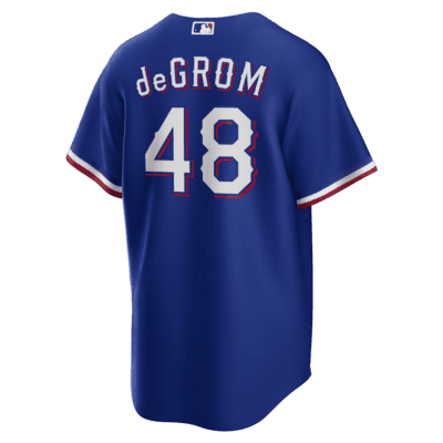MLB Texas Rangers (Jacob deGrom) Men's Replica Baseball Jersey