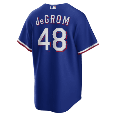 MLB Texas Rangers (Jacob deGrom) Men's Replica Baseball Jersey.