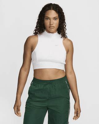 Женские  Nike Sportswear Chill Terry Slim Cropped 1/2-Zip French Terry Tank Top