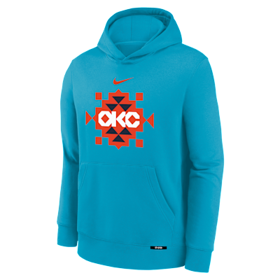 Sudadera con gorro de tejido Fleece para niños talla grande Oklahoma City Thunder Club Fleece City Edition