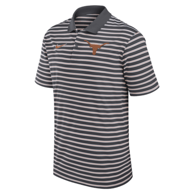 Polo universitario Nike Dri-FIT para hombre Primetime Victory Striped de los Texas Longhorns